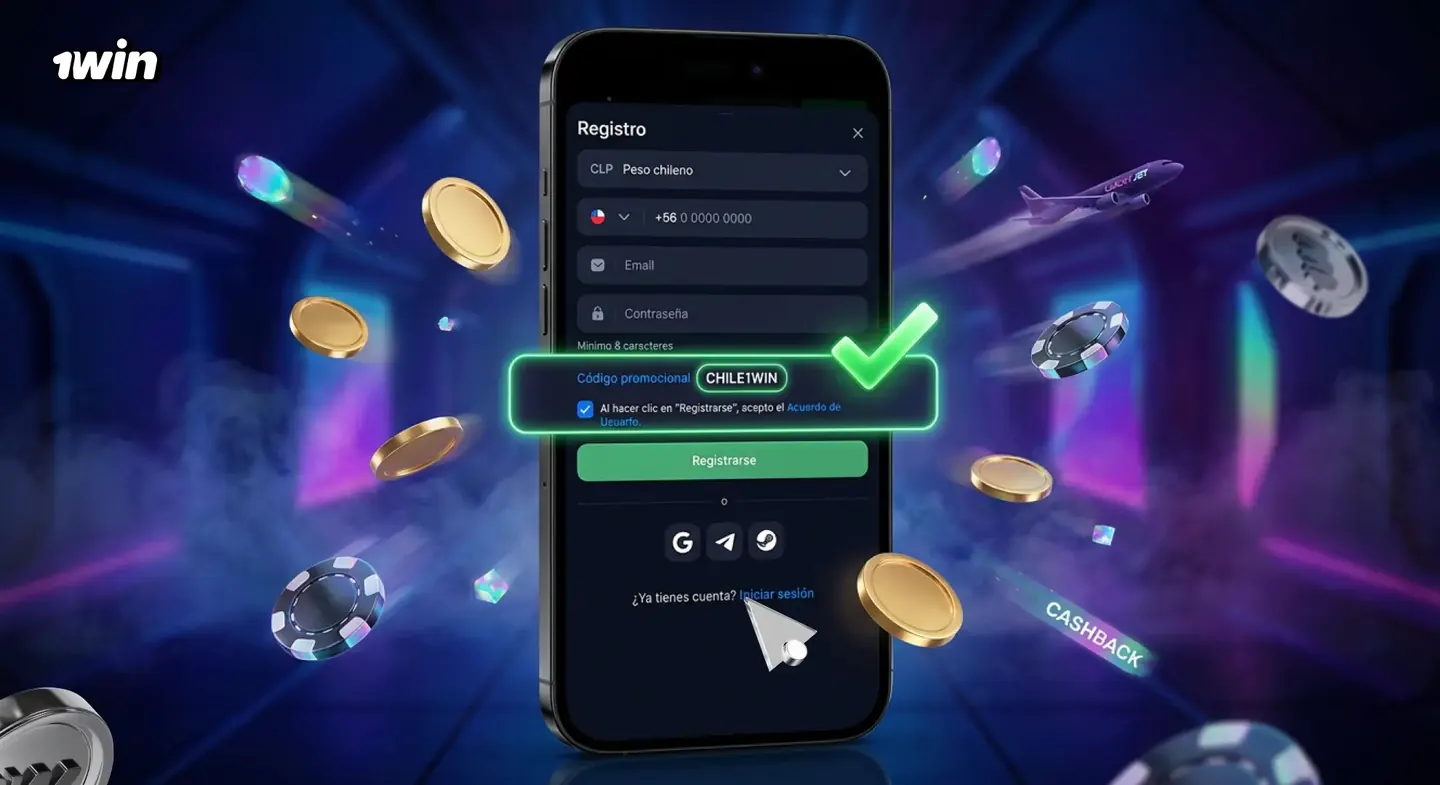 Registro en 1win con el código promocional para el bono de casino